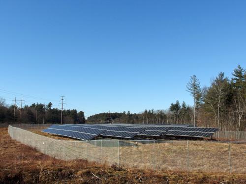 solar array beside the Nashua River Rail Trail in Massachusetts