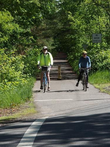 John B. (and Tina) and Dick on the Nashua River Rail Trail North in southern New Hampshire