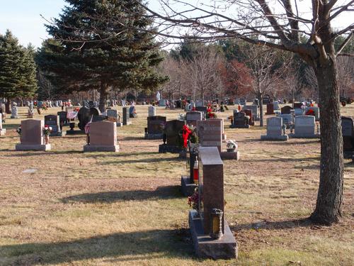 view of St Louis De Gonzaque Cemetery in New Hampshire