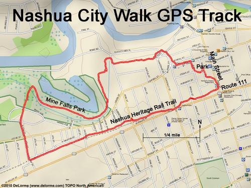 Nashua City Walk GPS track in New Hampshire