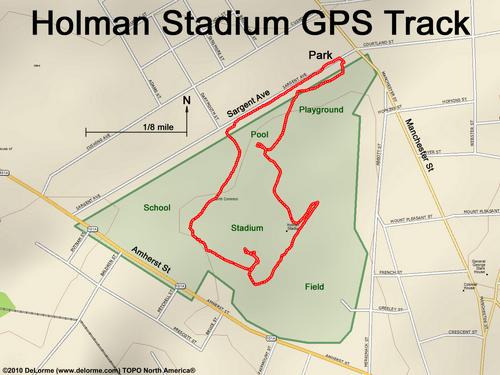 Holman Stadium GPS track in New Hampshire
