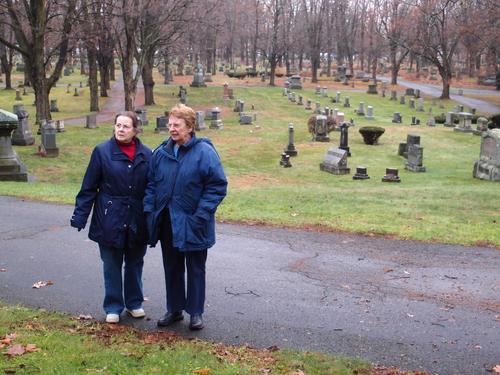 visitors at Edgewood Cemetery in New Hampshire