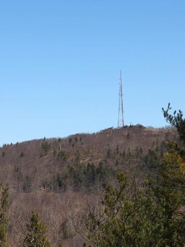communications tower on Fort Mountain as seen from Nats Mountain in southern New Hampshire