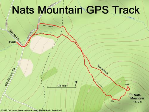 GPS track at Nats Mountain in southern New Hampshire