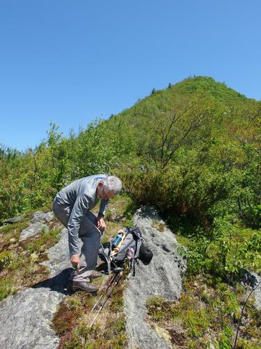 Dick dons DEET before ascending Negus Mountain in northwestern Massachusetts