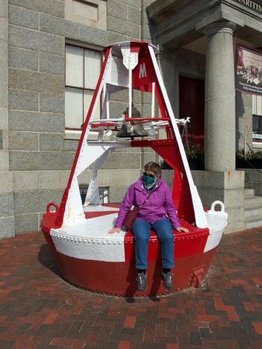 buoy in March at Newburyport in eastern Massachusetts