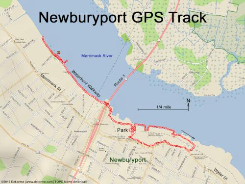 GPS track at Newburyport in eastern Massachusetts