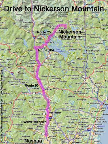 Nickerson Mountain drive route