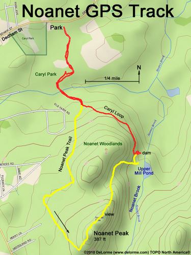GPS track through Noanet Woodlands in eastern Massachusetts