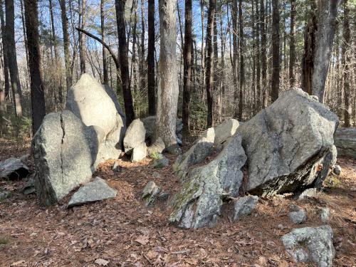 boulders in December at Norris Reservation in eastern Massachusetts