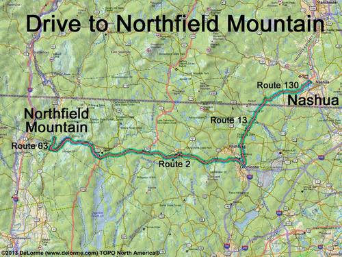 Northfield Mountain drive route