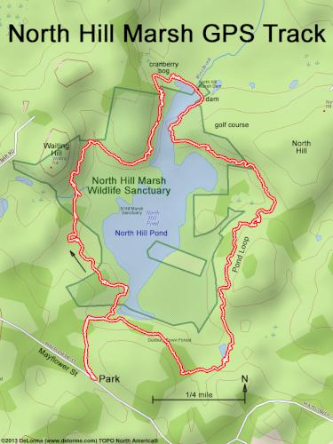 GPS track January at North Hill Marsh in eastern Massachusetts