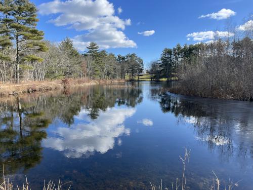 pond in January at North Hill Marsh in eastern Massachusetts