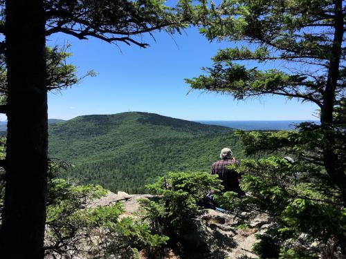 cliff view in July from North Pack Monadnock Mountain in southern New Hampshire