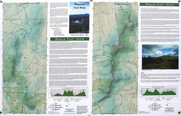 kiosk Wapack Trail map at North Pack Monadnock Mountain in southern New Hampshire