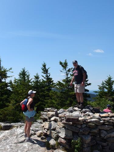 Barbara and Steve at the summit cairn on North Pack Monadnock Mountain in southern New Hampshire
