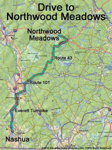 Northwood Meadows drive route