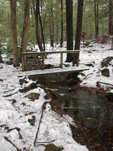 bridge in December at Nottingcook Forest near Bow in southern New Hampshire