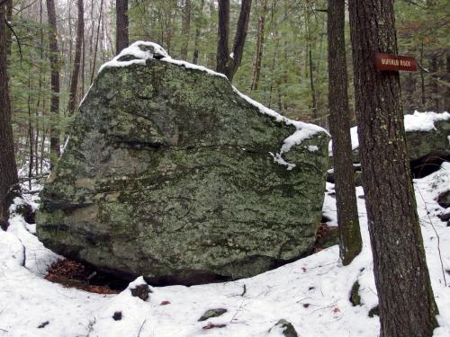 Buffalo Rock in December at Nottingcook Forest near Bow in southern New Hampshire