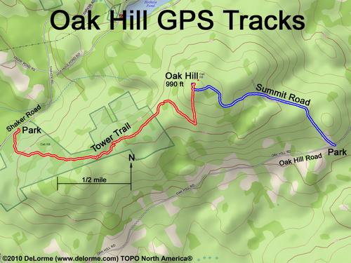 Oak Hill GPS track in New Hampshire