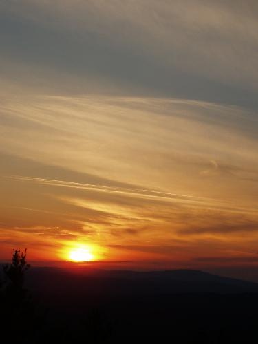 sunset on Oak Hill in New Hampshire