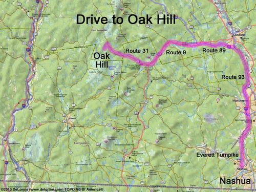 Oak Hill drive route