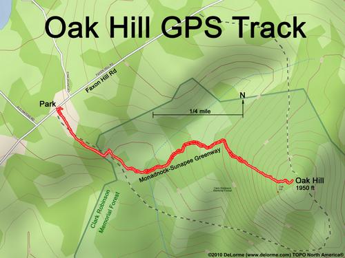 GPS track to Oak Hill in New Hampshire