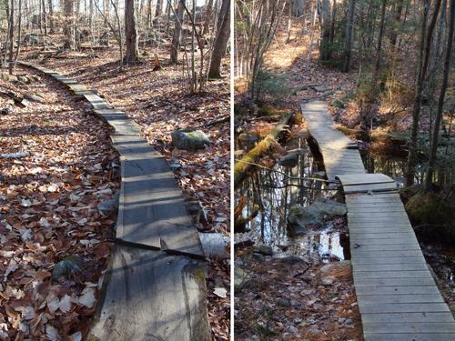 boardwalks in Oaklands Town Forest near Exeter in southern New Hampshire