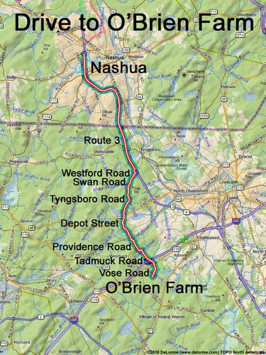 O'Brien Farm drive route