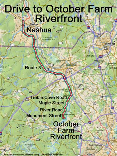 October Farm Riverfront drive route