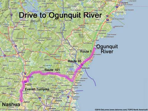 Ogunquit River drive route