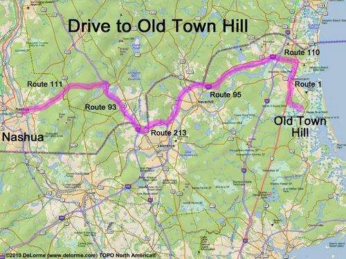 Old Town Hill drive route
