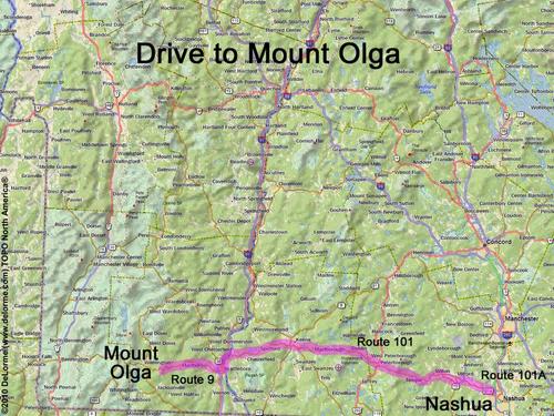 Mount Olga drive route