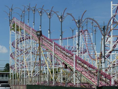 roller coaster at Old Orchard Beach in southern coastal Maine