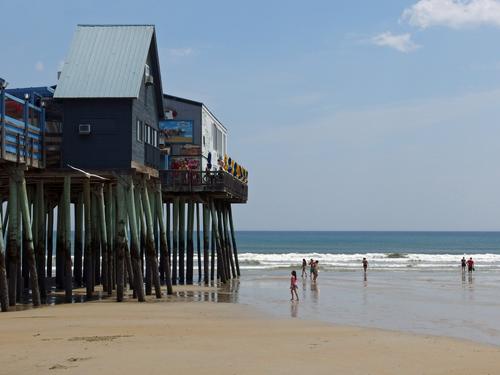the famous pier on Old Orchard Beach in southern coastal Maine