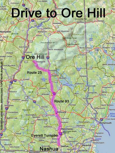 Ore Hill drive route