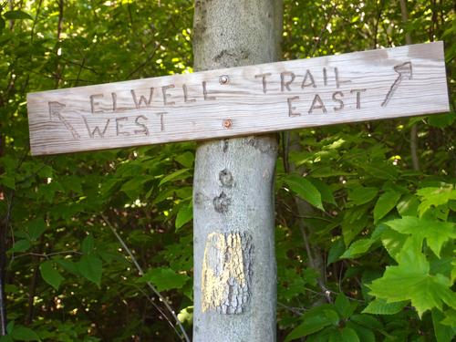 trail sign on the way to Oregon Mountain in New Hampshire