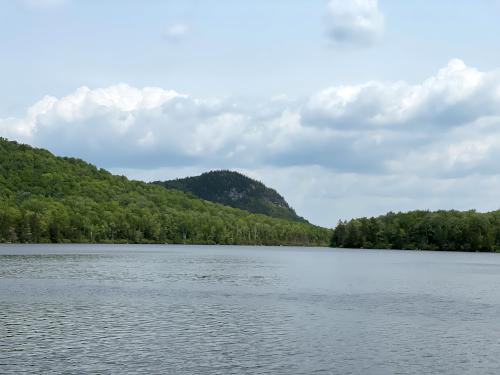 view of Owlshead Mountain in June from Kettle Pond in northern VT