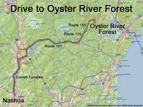 Oyster River Forest drive route