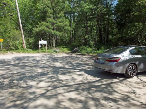 parking at Oyster River Forest in southeastern New Hampshire