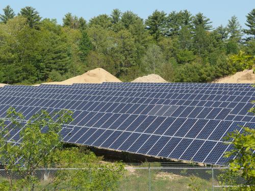 solar panel array at Oyster River Forest in southeastern New Hampshire