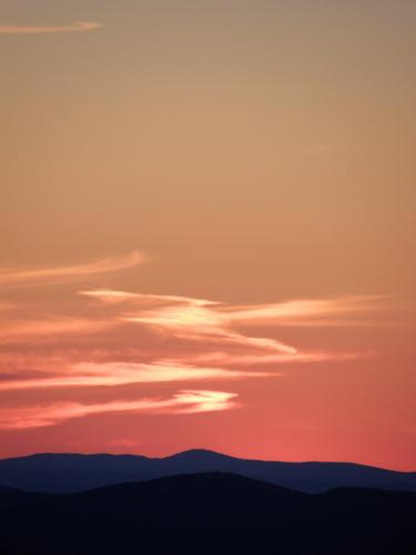 sunset as seen from Pack Monadnock Mountain in New Hampshire