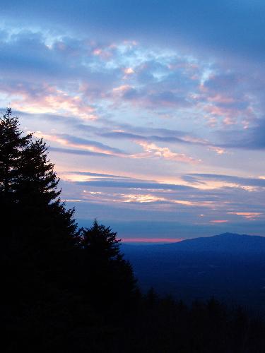 sunset as seen from Pack Monadnock Mountain in southern New Hampshire