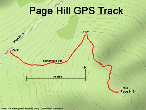 GPS track to Page Hill in New Hampshire