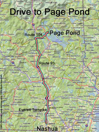Page Pond Community Forest drive route