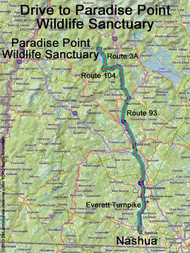 Paradise Point Wildlife Sanctuary drive route