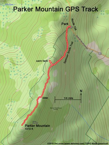 GPS track to Parker Mountain in New Hampshire