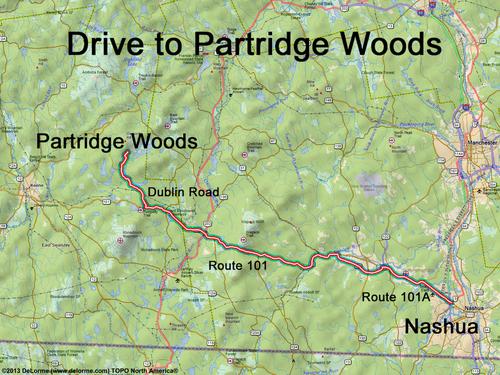 Partridge Woods drive route