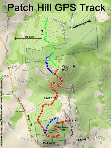 GPS track to Patch Hill in New Hampshire