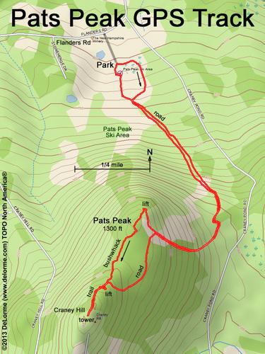GPS track at Pats Peak in New Hampshire